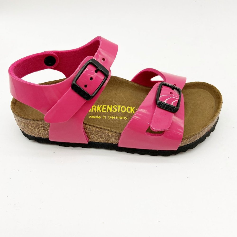 Birkenstock Rios Kids BS Lack Pink Strappy Sandals Narrow Fit
